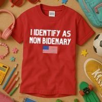 I Identify As Non Bidenary Kids T-Shirt thumb 3
