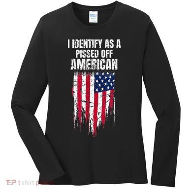 I Identify As A Pissed Off American Women's Long Sleeve Shirt