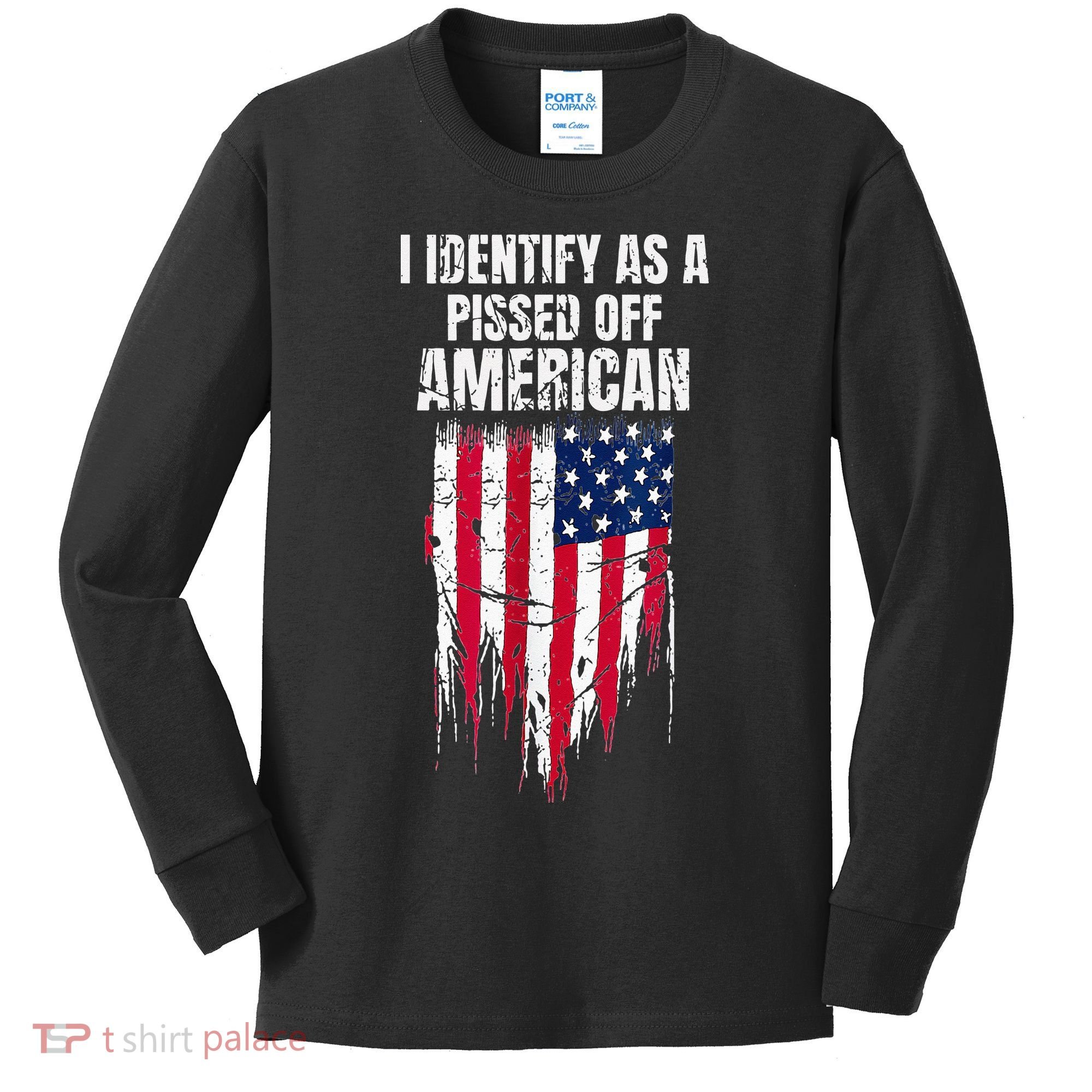 I Identify As A Pissed Off American Kids Long Sleeve Shirt