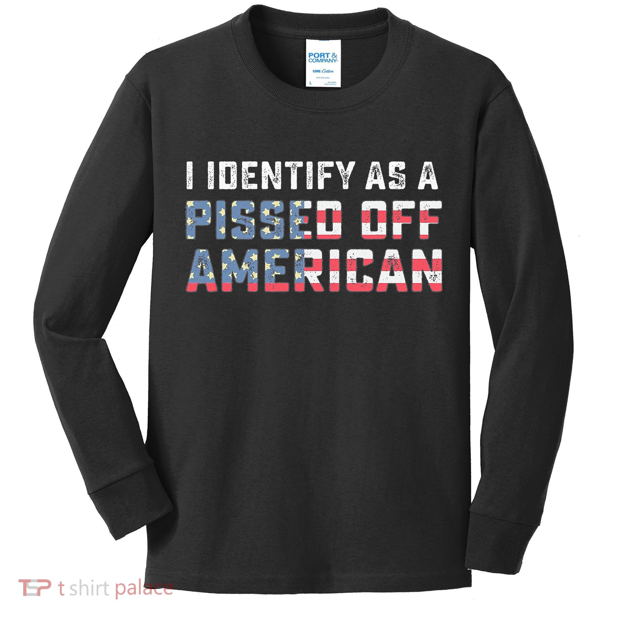 I Identify As A Pissed Off American Kids Long Sleeve Shirt