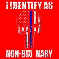 I Identify As Non Bidenary Skull Line Blue Santa Hat thumb 1