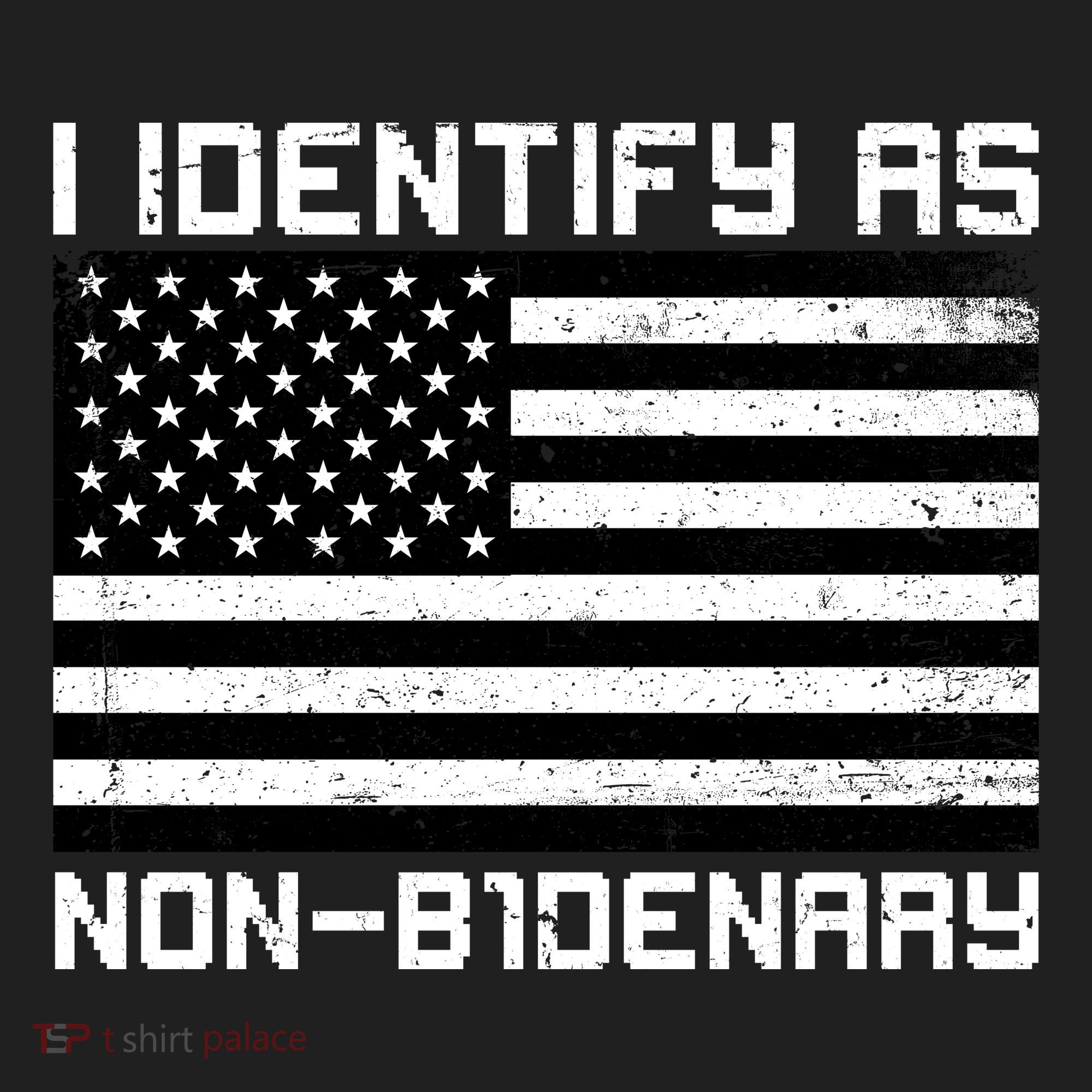 I Identify As Non B1denary USA American Flag Women's Sweatshirt