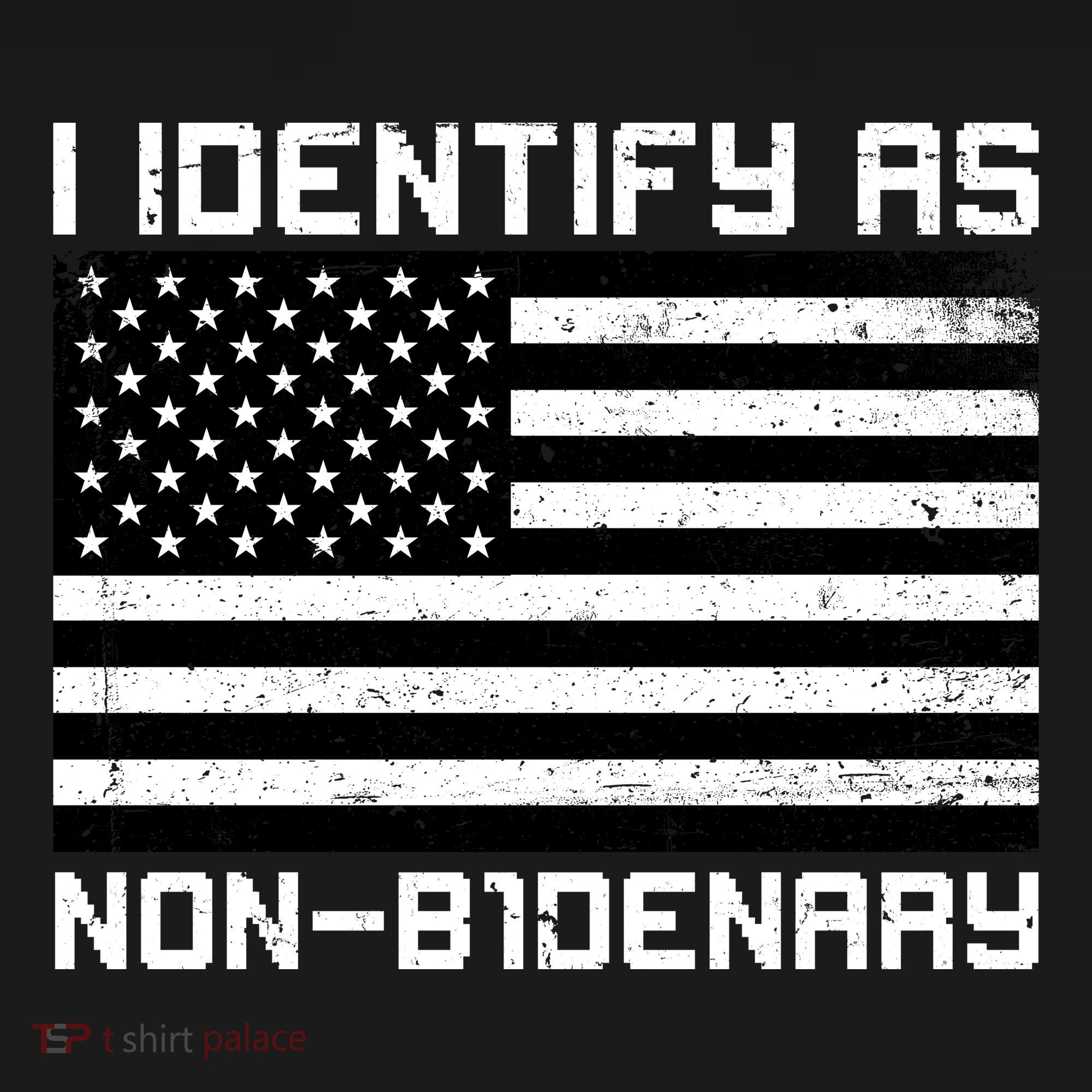 I Identify As Non B1denary USA American Flag Toddler Hoodie