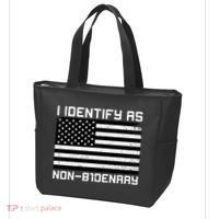 I Identify As Non B1denary USA American Flag Tote Bag thumb 3