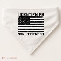 I Identify As Non B1denary USA American Flag USA-Made Doggie Bandana thumb 0