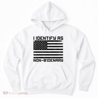 I Identify As Non B1denary USA American Flag Hoodie thumb 0