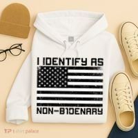 I Identify As Non B1denary USA American Flag Hoodie thumb 4