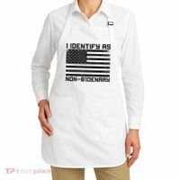 I Identify As Non B1denary USA American Flag Apron thumb 2