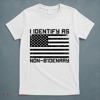 I Identify As Non B1denary USA American Flag T-Shirt thumb 5