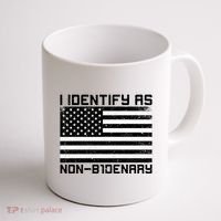 I Identify As Non B1denary USA American Flag Coffee Mug thumb 1