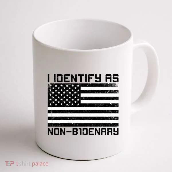 I Identify As Non B1denary USA American Flag Coffee Mug