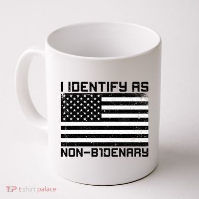 I Identify As Non B1denary USA American Flag Coffee Mug
