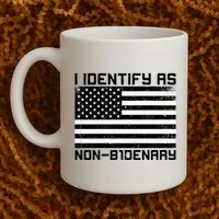 I Identify As Non B1denary USA American Flag Coffee Mug thumb 2