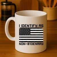 I Identify As Non B1denary USA American Flag Coffee Mug thumb 4