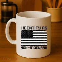 I Identify As Non B1denary USA American Flag Coffee Mug thumb 4