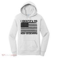 I Identify As Non B1denary USA American Flag Women's Hoodie thumb 0