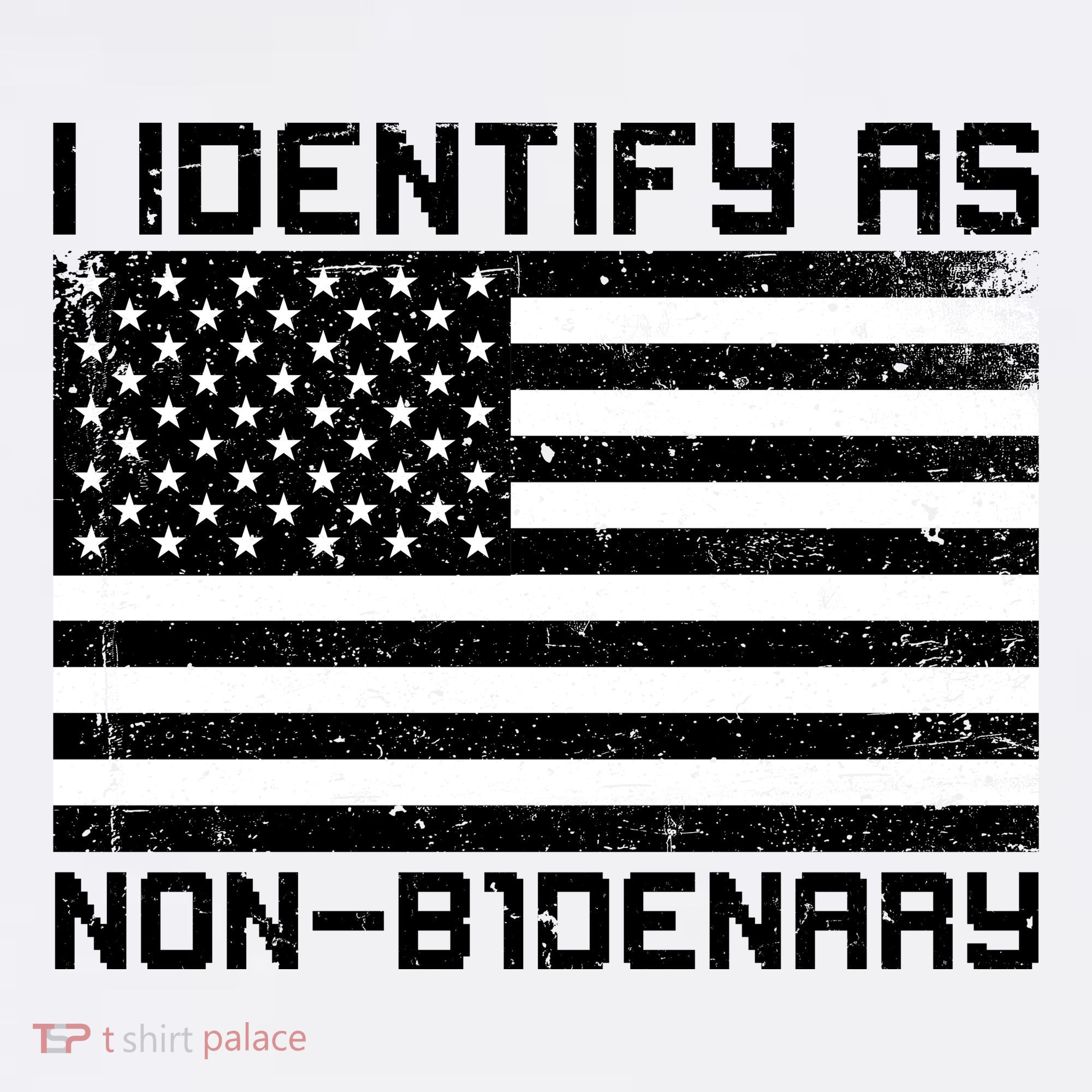 I Identify As Non B1denary USA American Flag Women's Hoodie