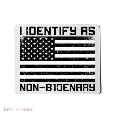 I Identify As Non B1denary USA American Flag Mousepad