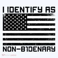 I Identify As Non B1denary USA American Flag Ornament thumb 1