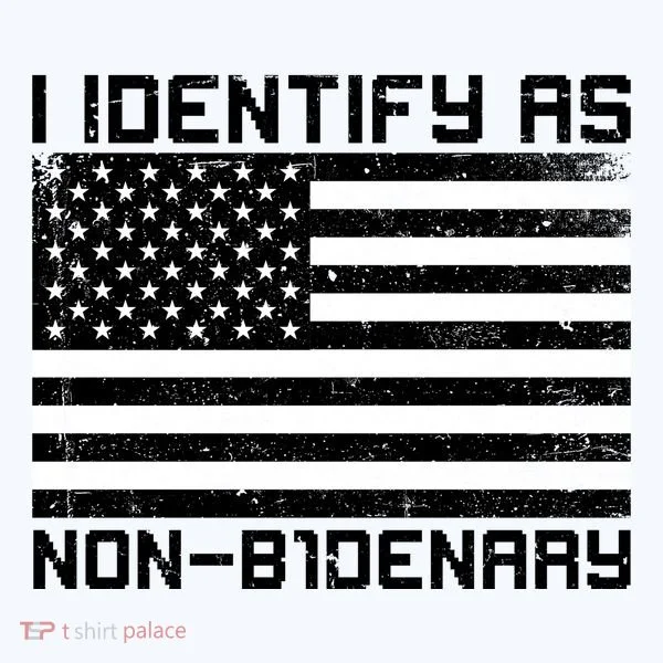 I Identify As Non B1denary USA American Flag Ornament