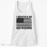 I Identify As Non B1denary USA American Flag Women's Tank Top thumb 0
