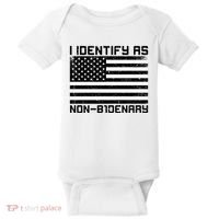I Identify As Non B1denary USA American Flag Baby Bodysuit thumb 0