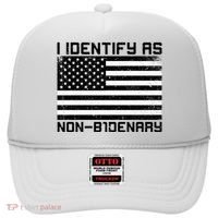 I Identify As Non B1denary USA American Flag Hat thumb 0