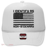 I Identify As Non B1denary USA American Flag Hat thumb 0