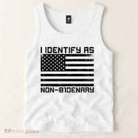I Identify As Non B1denary USA American Flag Tank Top thumb 2