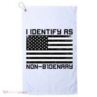 I Identify As Non B1denary USA American Flag Golf Towel thumb 0