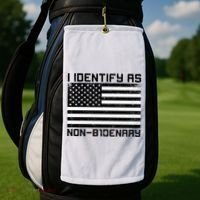 I Identify As Non B1denary USA American Flag Golf Towel thumb 2