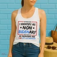 I Identify As Non Bidenary My Pronouns Are Fjb Lets Go Brandon Women's Tank Top thumb 2