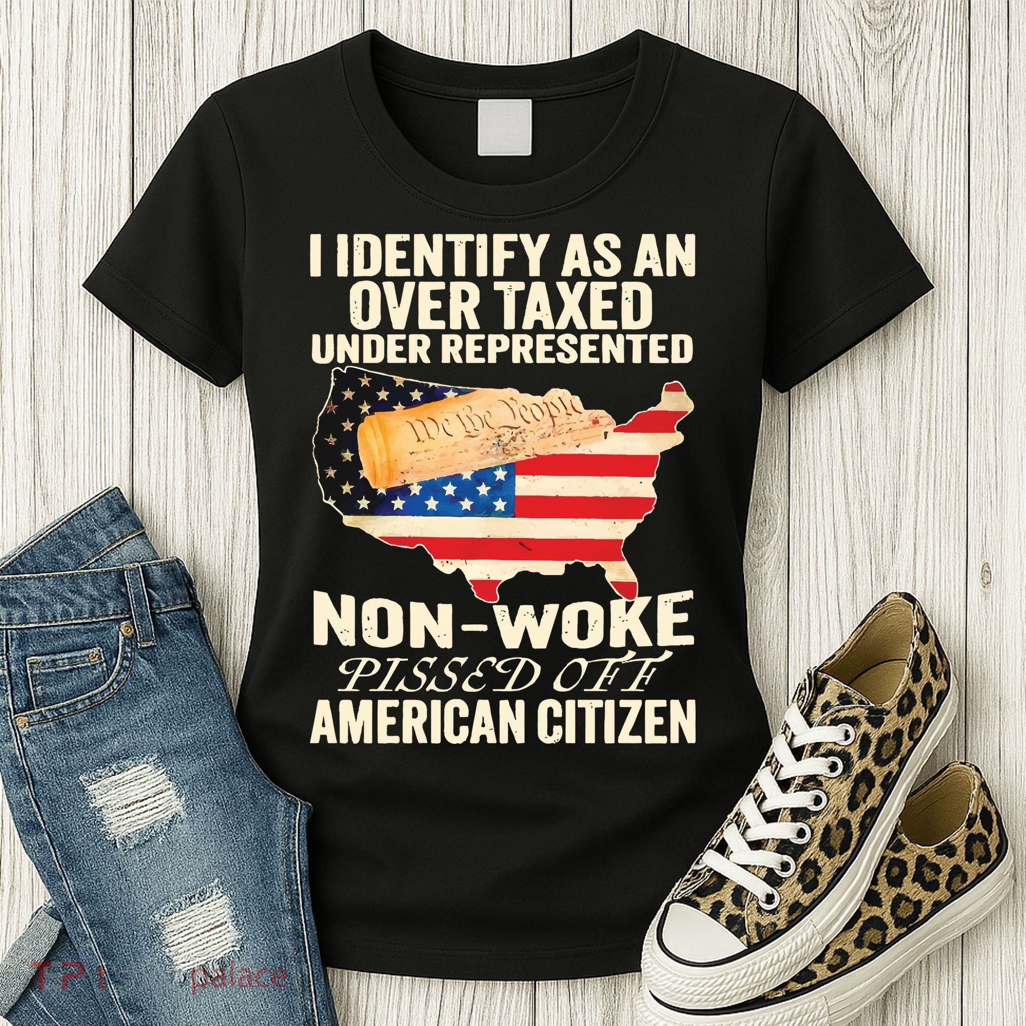 I Identify As An Over Taxed Under Represented Nonwoke Pissed Off Amer Women's T-Shirt