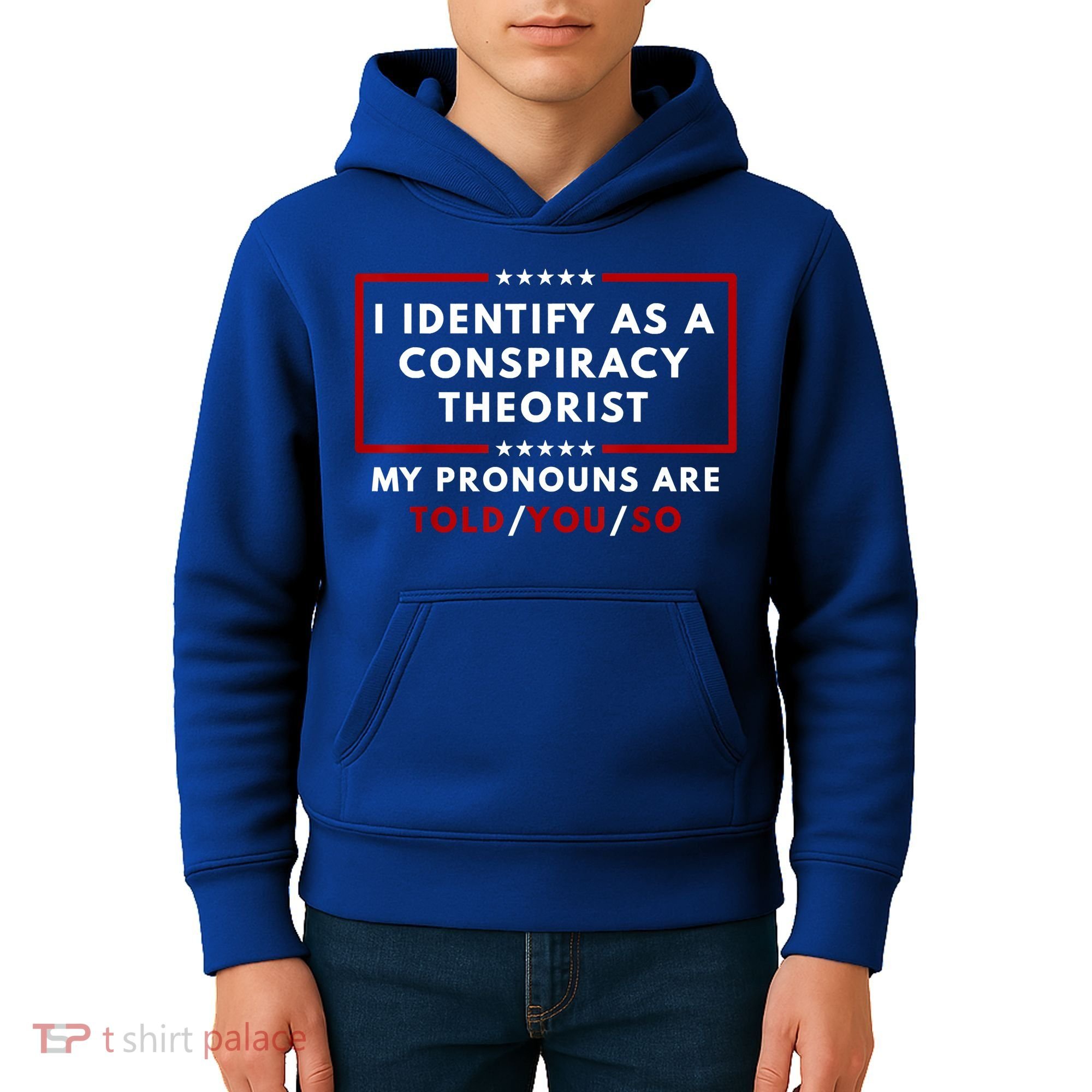 I Identify As A Conspiracy Theorist My Pronouns Are Told Kids Hoodie