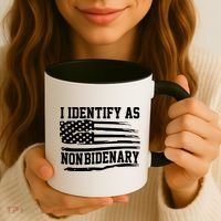 I Identify As Non Bidenary Anti Joe Biden Coffee Mug thumb 3