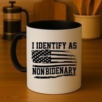 I Identify As Non Bidenary Anti Joe Biden Coffee Mug thumb 4