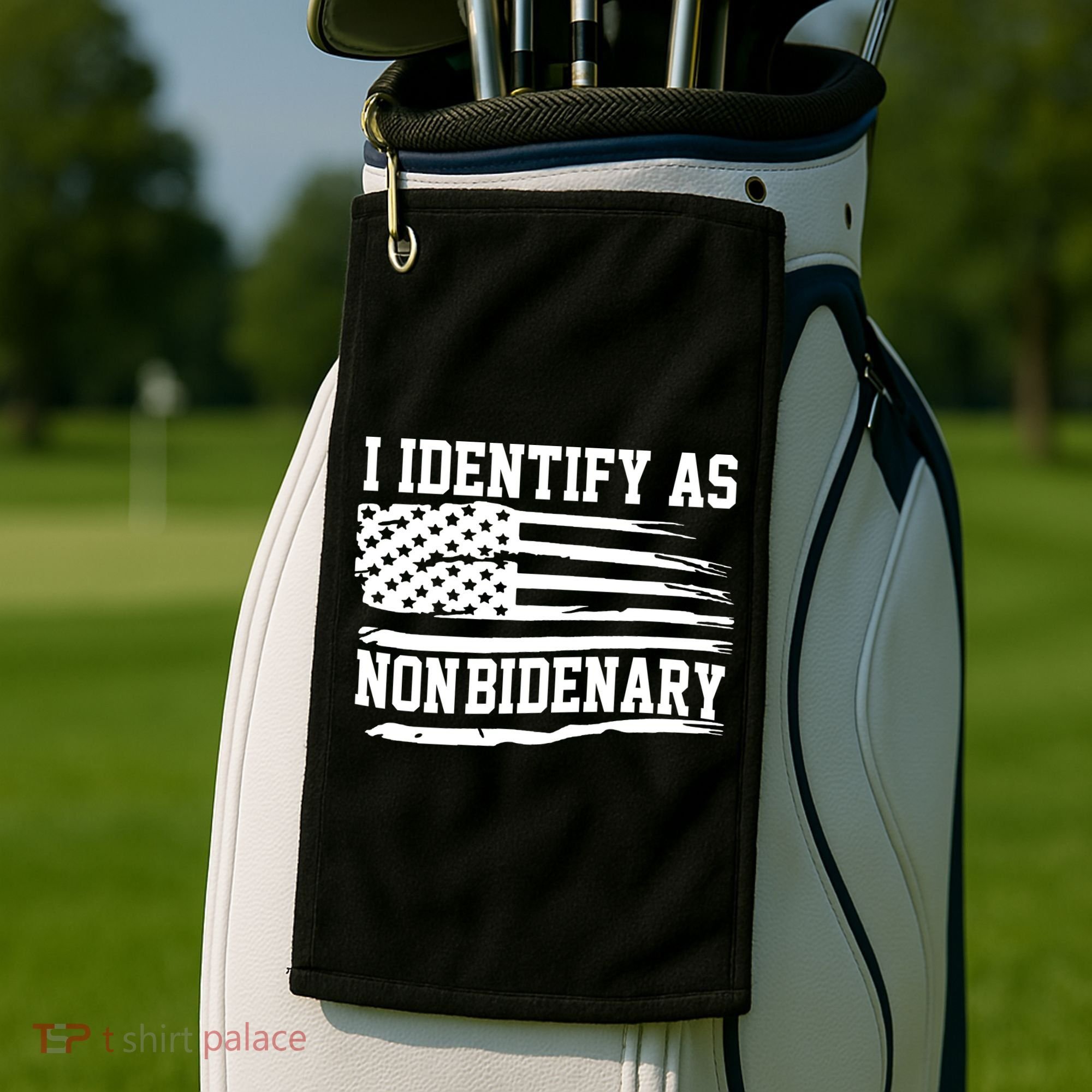 I Identify As Non Bidenary Anti Joe Biden Golf Towel