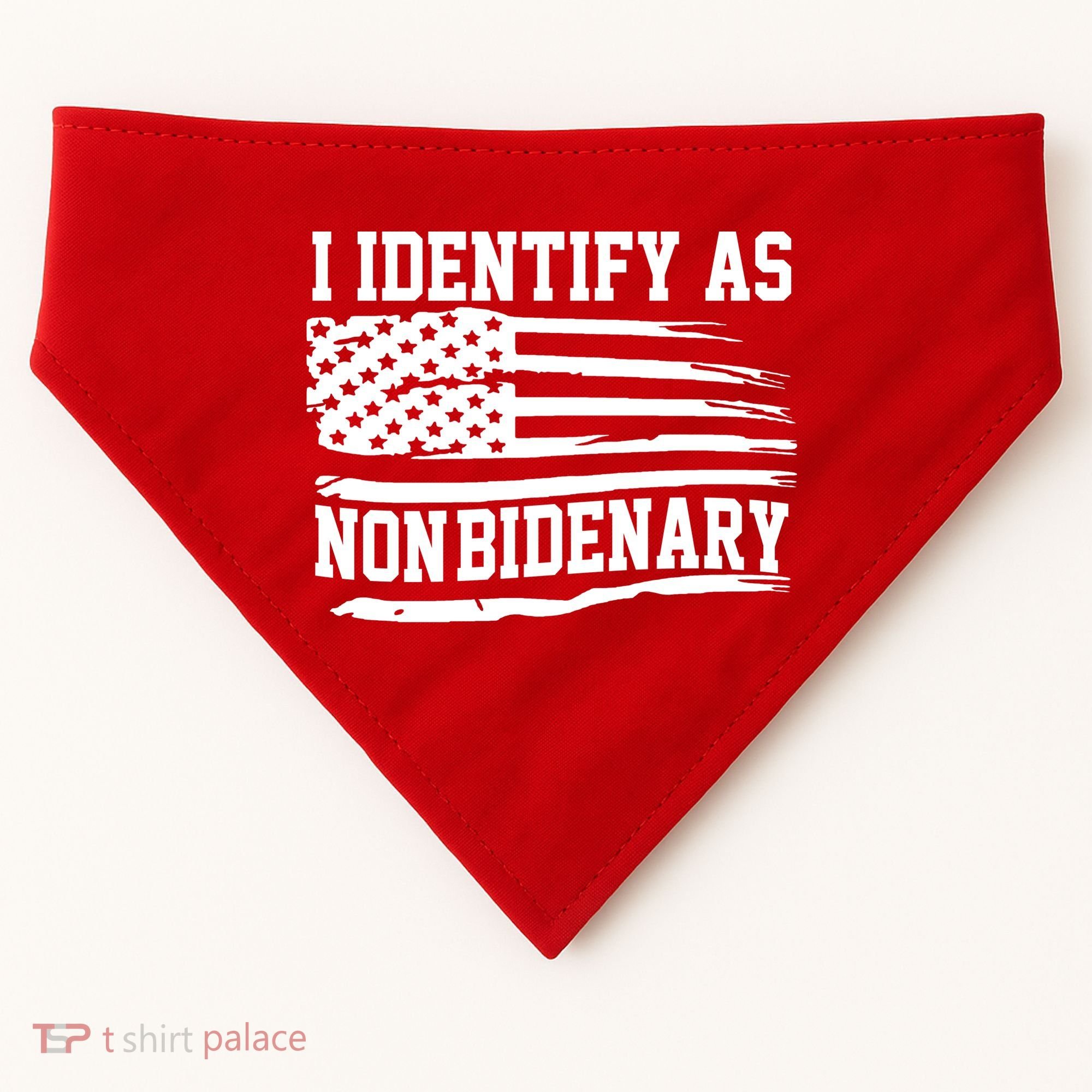 I Identify As Non Bidenary Anti Joe Biden USA-Made Doggie Bandana