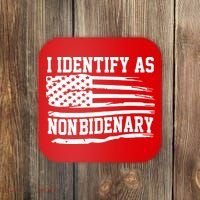I Identify As Non Bidenary Anti Joe Biden Coaster thumb 0