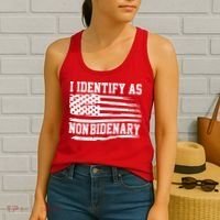 I Identify As Non Bidenary Anti Joe Biden Women's Tank Top thumb 2