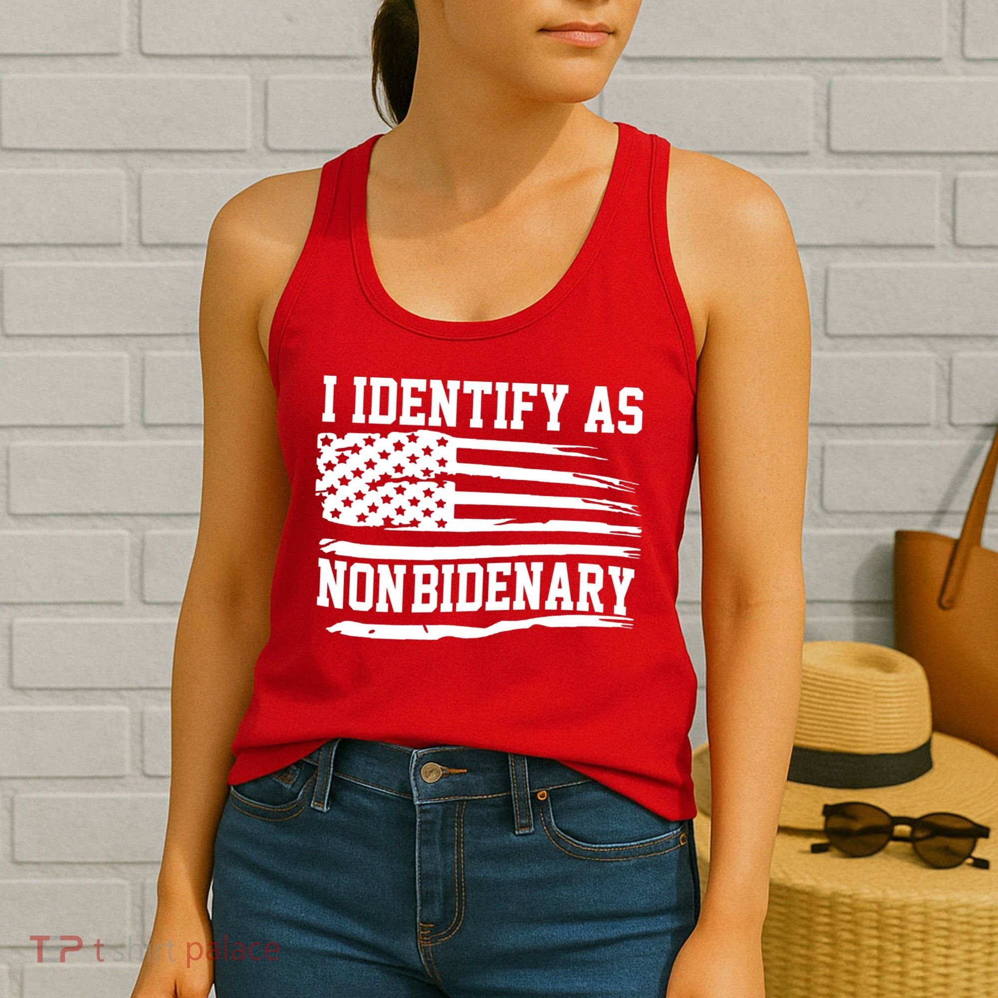 I Identify As Non Bidenary Anti Joe Biden Women's Tank Top