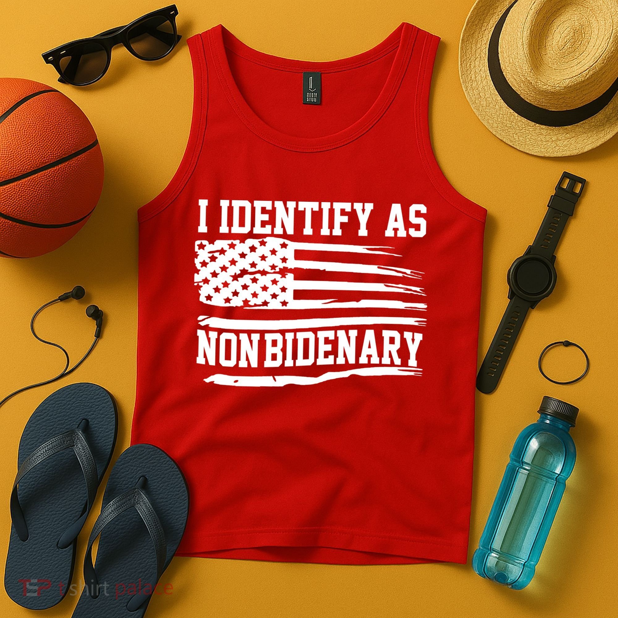 I Identify As Non Bidenary Anti Joe Biden Tank Top