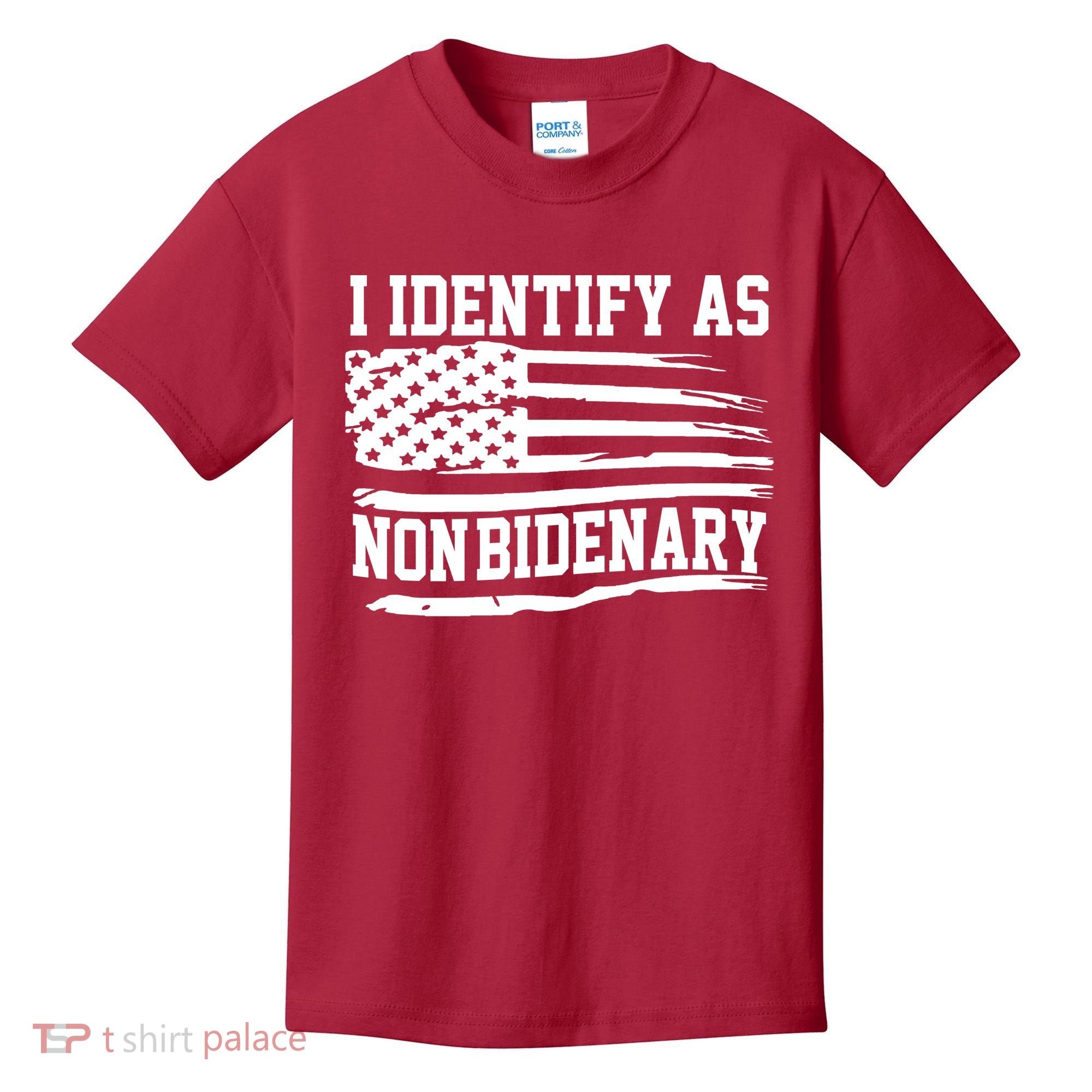 I Identify As Non Bidenary Anti Joe Biden Kids T-Shirt