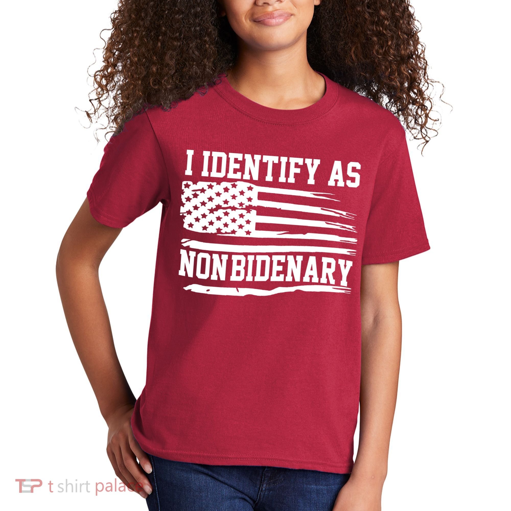 I Identify As Non Bidenary Anti Joe Biden Kids T-Shirt