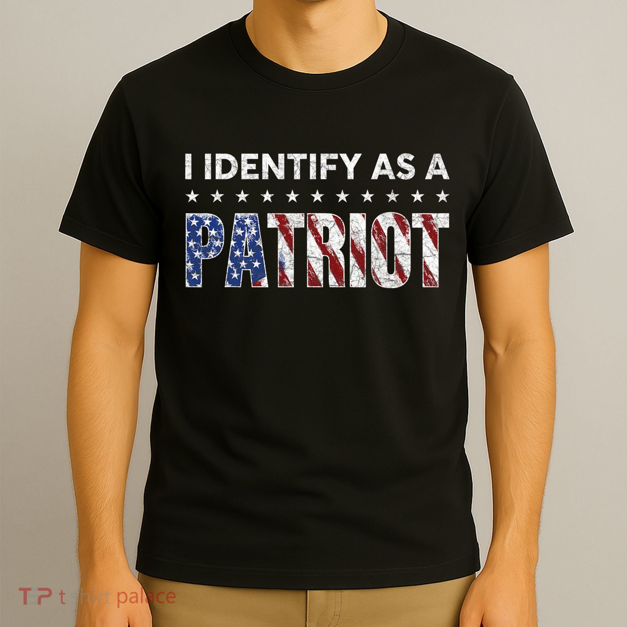 I Identify As A Patriot American Flag Patriotism Patriotic T-Shirt