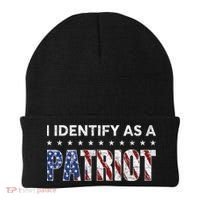 I Identify As A Patriot American Flag Patriotism Patriotic Beanie thumb 0