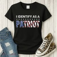 I Identify As A Patriot American Flag Patriotism Patriotic Women's T-Shirt thumb 3