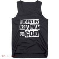 I Identify As A Man Of God Tank Top thumb 0