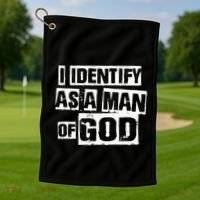 I Identify As A Man Of God Golf Towel thumb 1