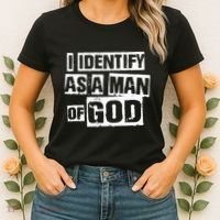 I Identify As A Man Of God Women's T-Shirt thumb 2